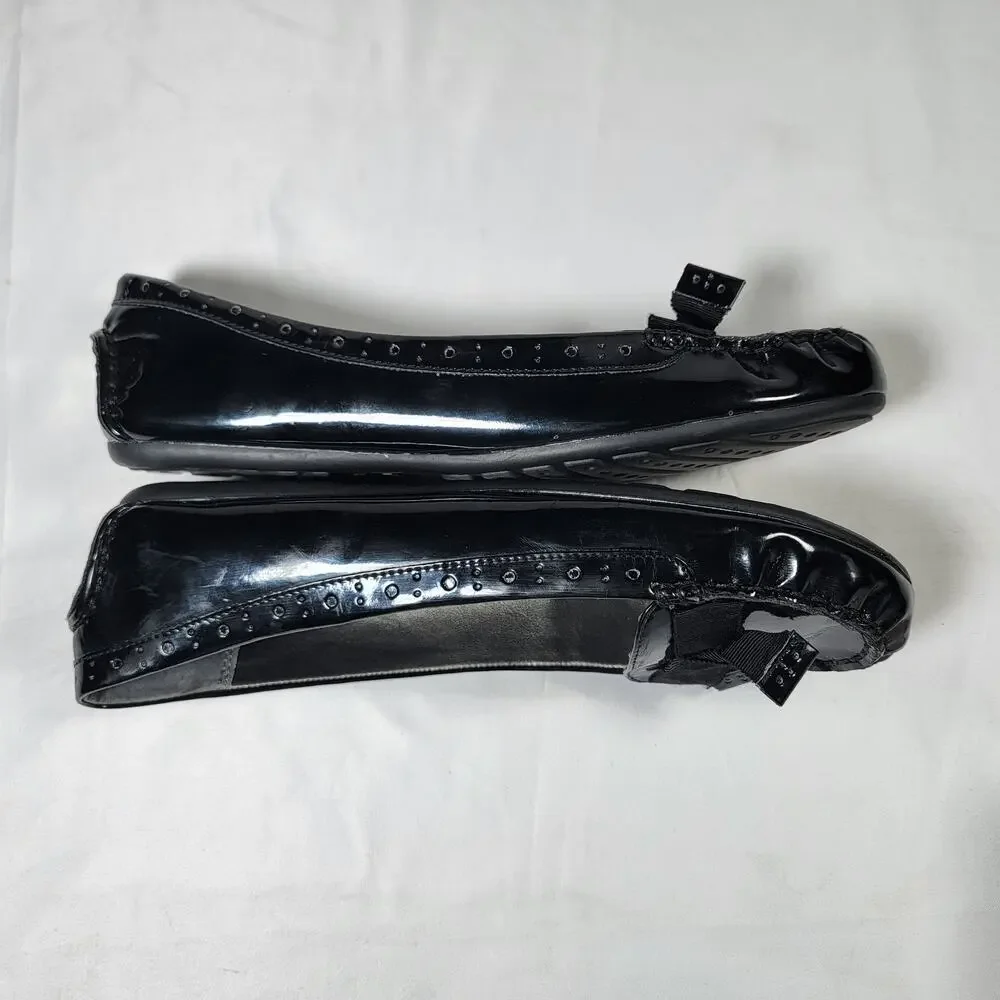 Nine West WNCICI Women 8.5M Black Patent Loafers Ballet Flats Slip On New In Box